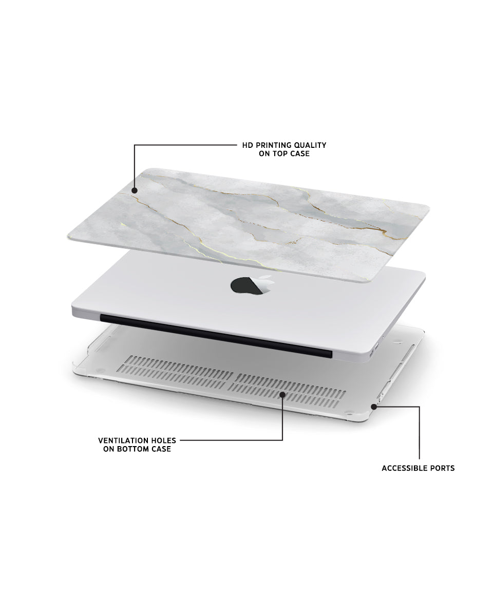 MACBOOK CASE - WHITE GOLD MARBLE